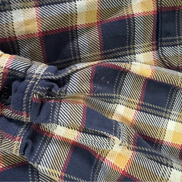 Abercrombie & Fitch Navy and Yellow Plaid Shirt Vintage - Picture 4 of 7
